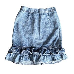 Vintage Denim Skirt PALM CLUB Womens 9 Acid Wash Stonewashed Jean Western